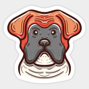 Cute boxer dog face Sticker